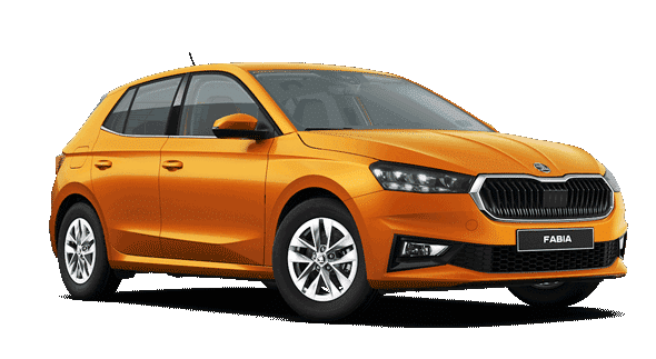 Skoda Fabia orange colour automatic gearbox Simotas Car Rental Kefalonia Airport